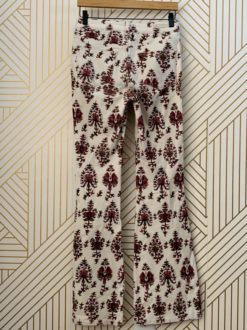 Anthropologie Pilcro High Rise Bootcut Pant Floral Corduroy 26 Tall cotton blend - Picture 9 of 12